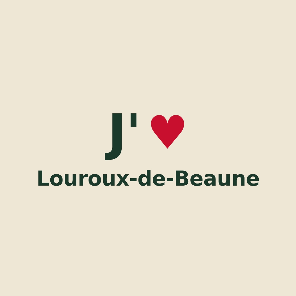Tote bag personnalisé Louroux-de-Beaune — design J'aime Louroux-de-Beaune