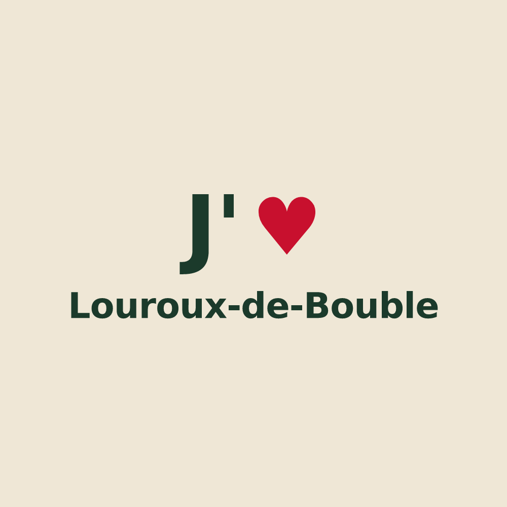 Tote bag personnalisé Louroux-de-Bouble — design J'aime Louroux-de-Bouble