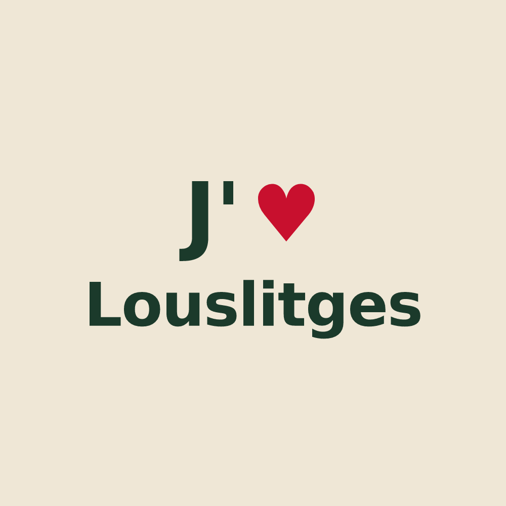 Tote bag personnalisé Louslitges — design « J'aime Louslitges » imprimé sur le tote bag