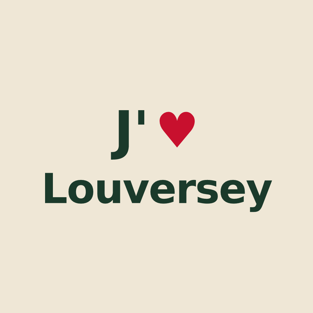 Tote bag personnalisé Louversey — design J'aime Louversey