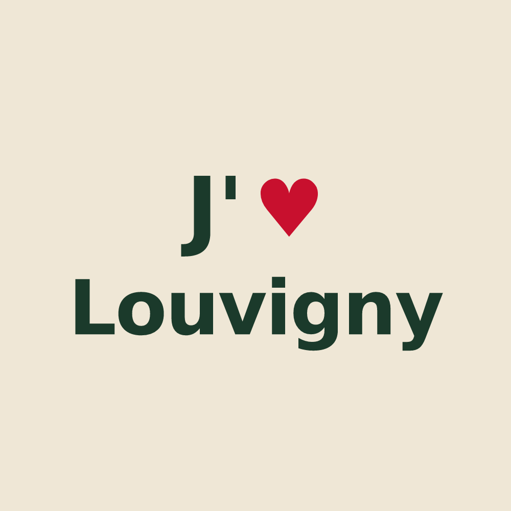 Tote bag personnalisé Louvigny — design J'aime Louvigny