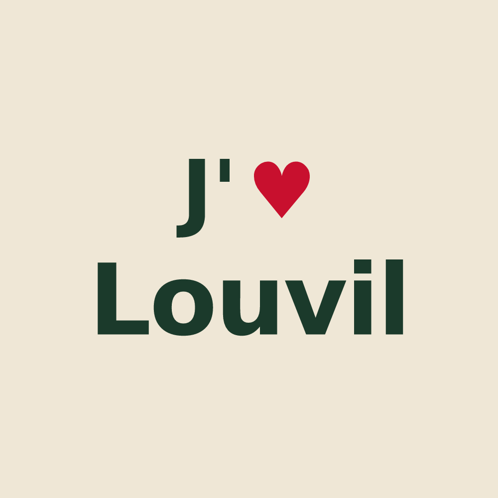 Tote bag personnalisé Louvil — design J'aime Louvil