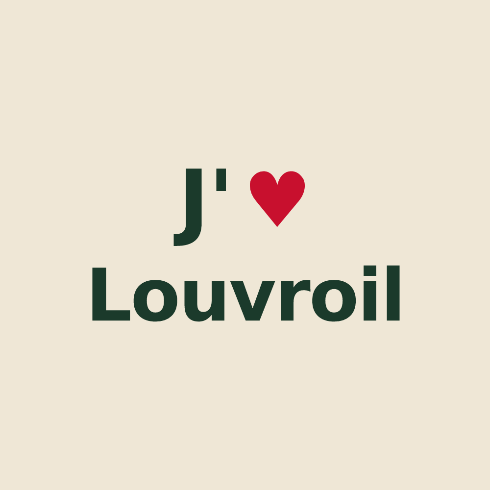 Tote bag personnalisé Louvroil — design « J'aime Louvroil » imprimé sur le tote bag