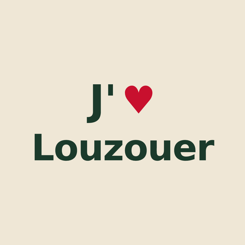 Tote bag personnalisé Louzouer — design J'aime Louzouer