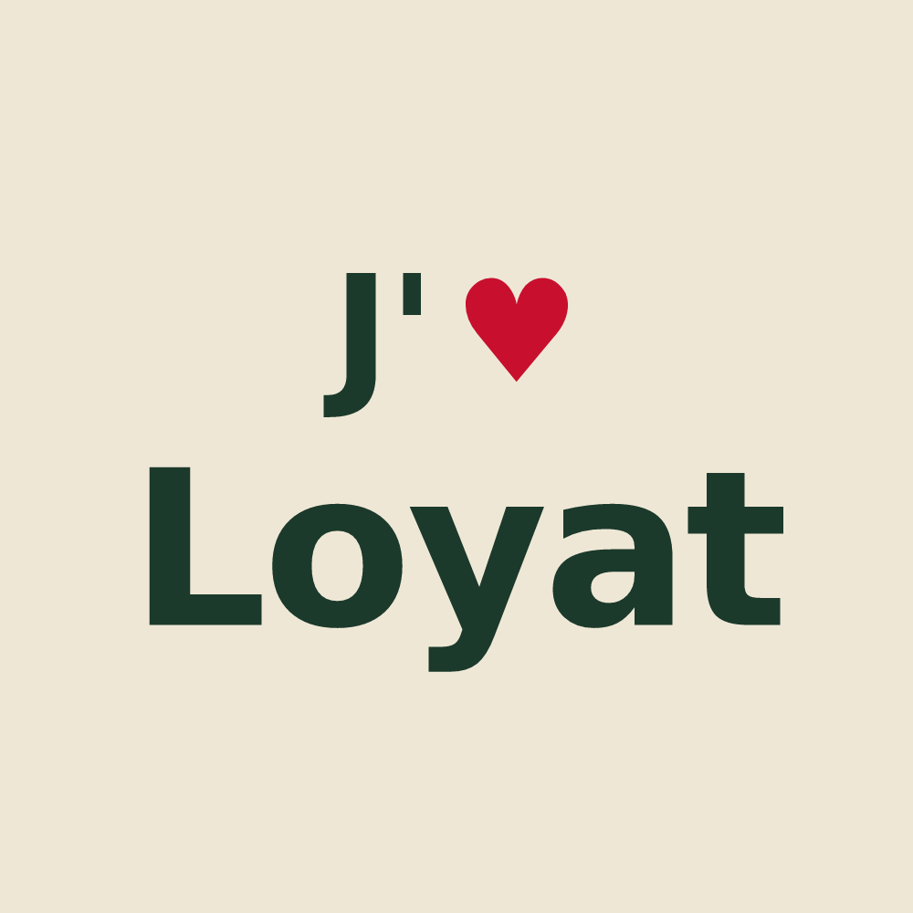 Tote bag personnalisé Loyat — design « J'aime Loyat » imprimé sur le tote bag