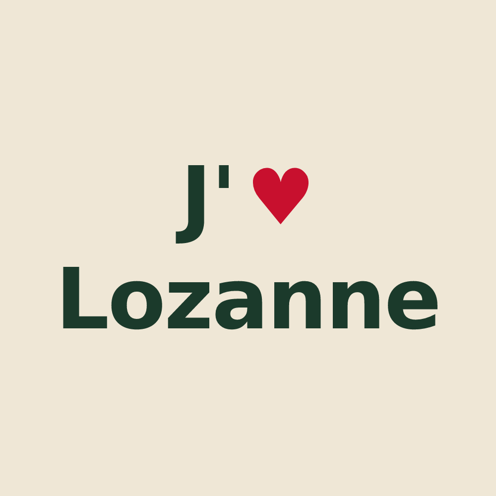 Tote bag personnalisé Lozanne — design « J'aime Lozanne » imprimé sur le tote bag