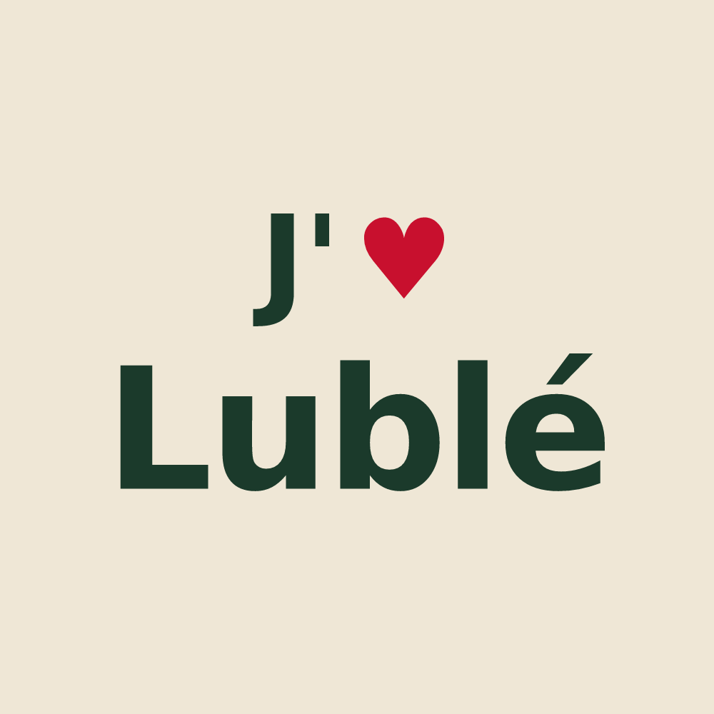 Tote bag personnalisé Lublé — design J'aime Lublé