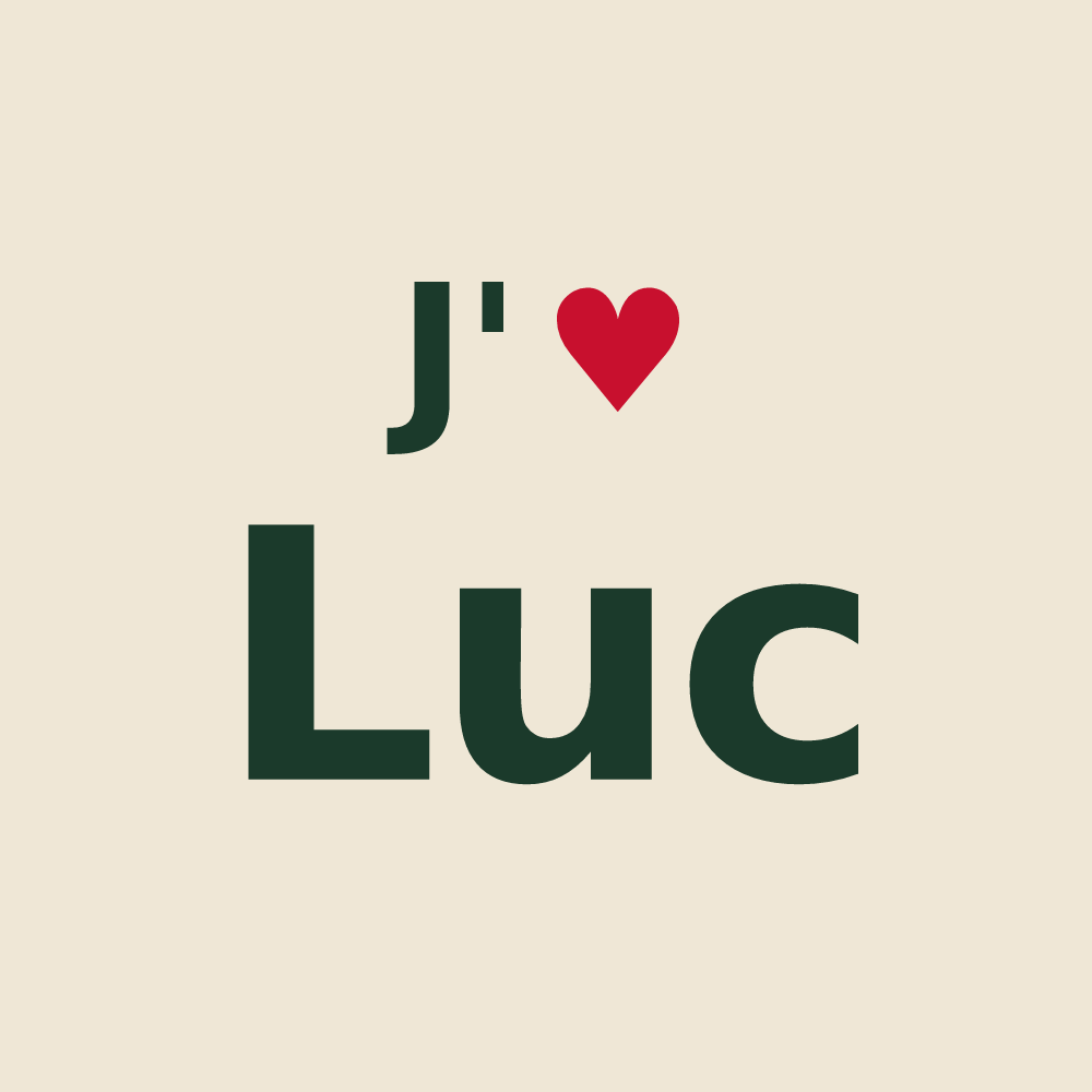 Tote bag personnalisé Luc — design J'aime Luc
