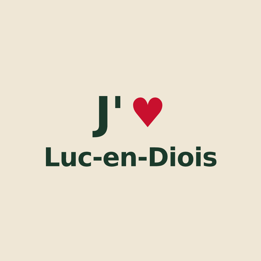 Tote bag personnalisé Luc-en-Diois — design J'aime Luc-en-Diois