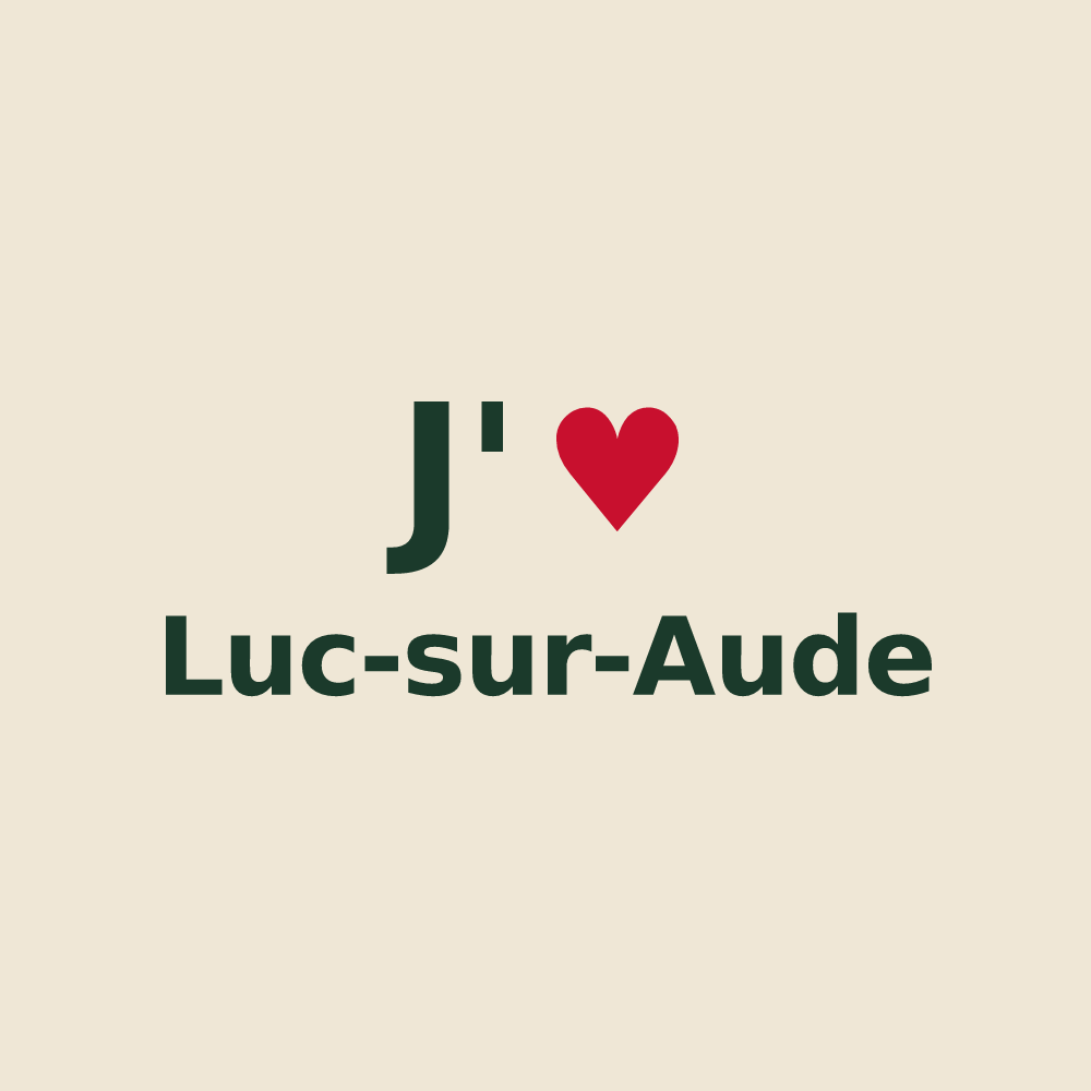 Tote bag personnalisé Luc-sur-Aude — design J'aime Luc-sur-Aude