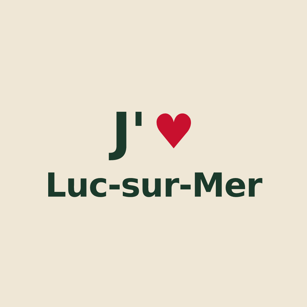 Tote bag personnalisé Luc-sur-Mer — design J'aime Luc-sur-Mer