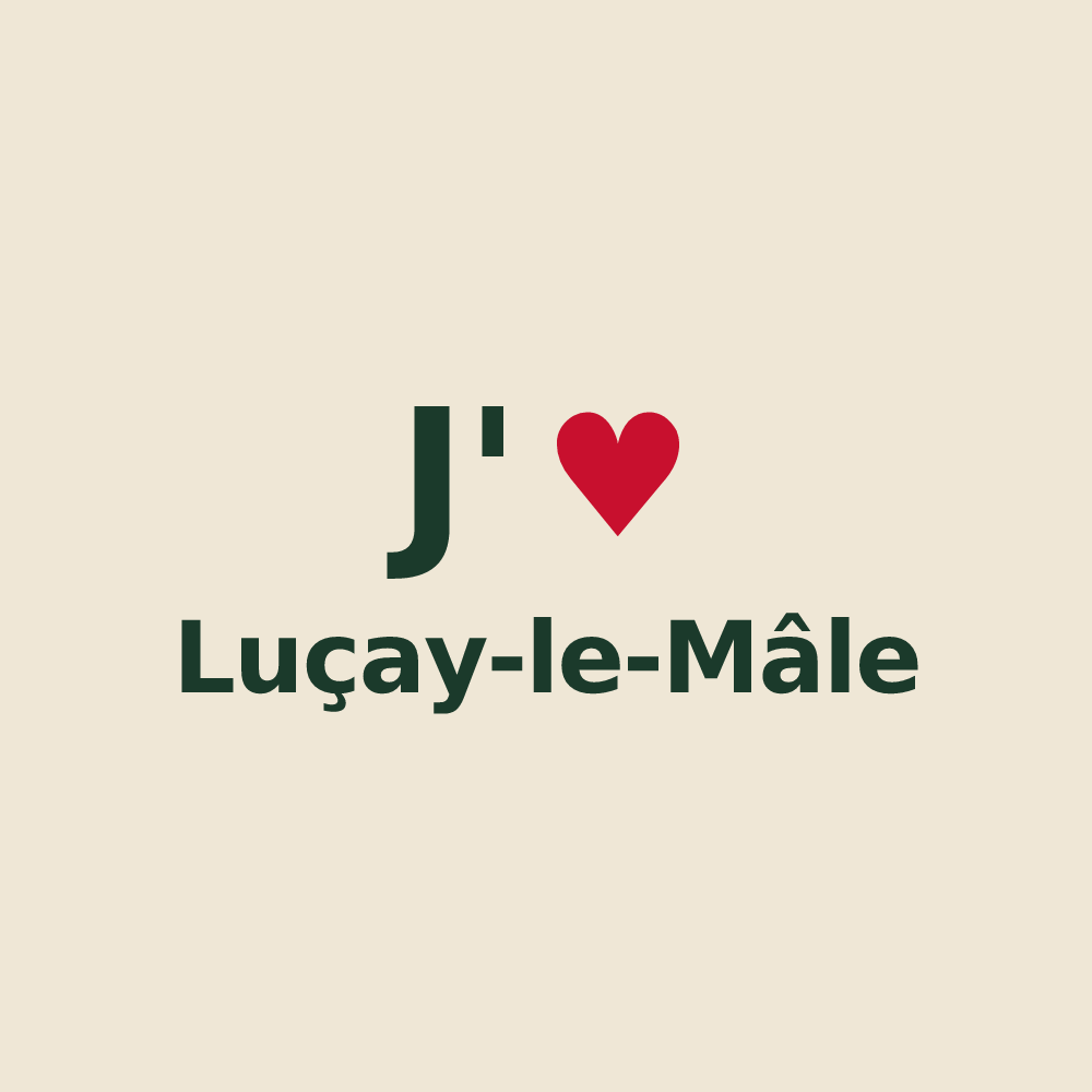 Tote bag personnalisé Luçay-le-Mâle — design J'aime Luçay-le-Mâle