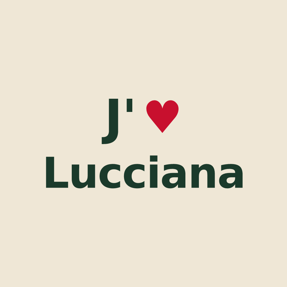 Tote bag personnalisé Lucciana — design « J'aime Lucciana » imprimé sur le tote bag