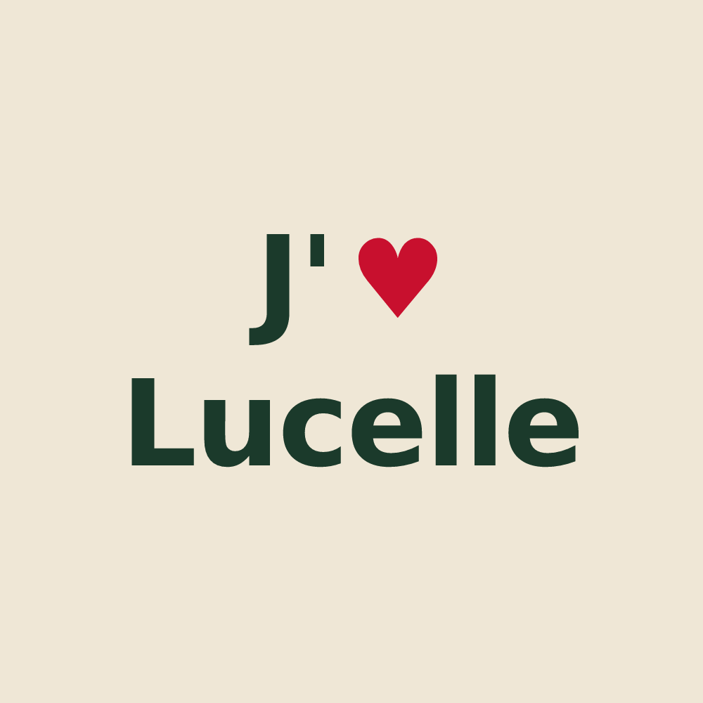 Tote bag personnalisé Lucelle — design « J'aime Lucelle » imprimé sur le tote bag
