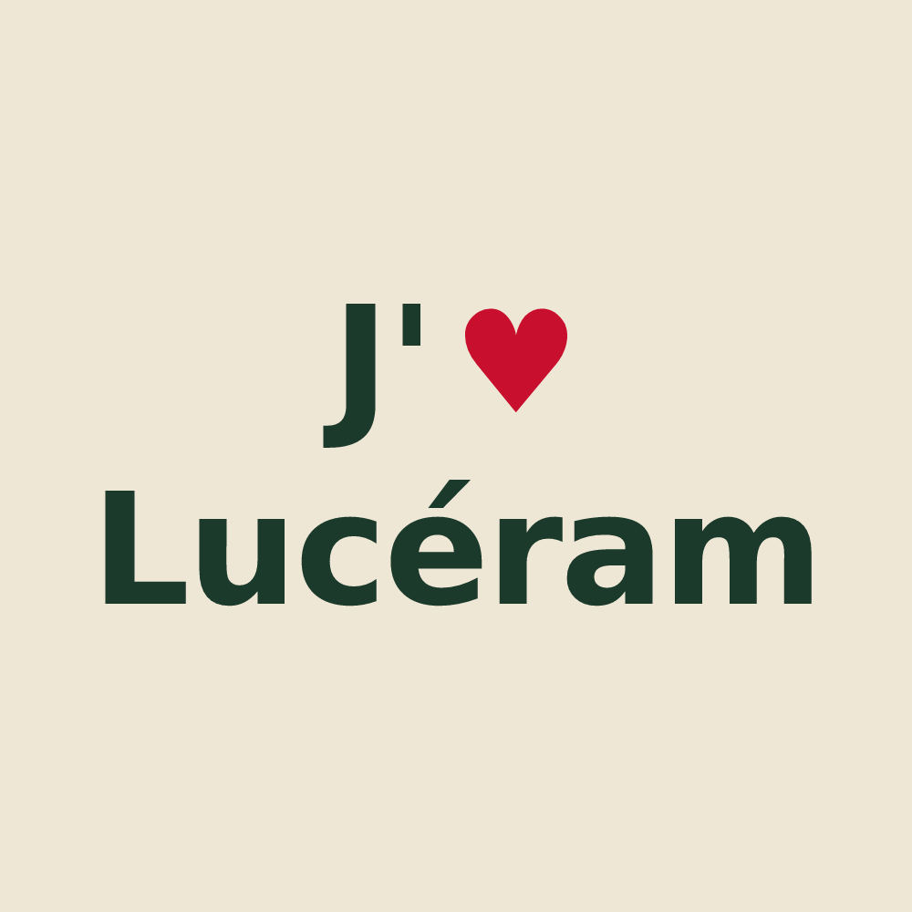 Tote bag personnalisé Lucéram — design « J'aime Lucéram » imprimé sur le tote bag