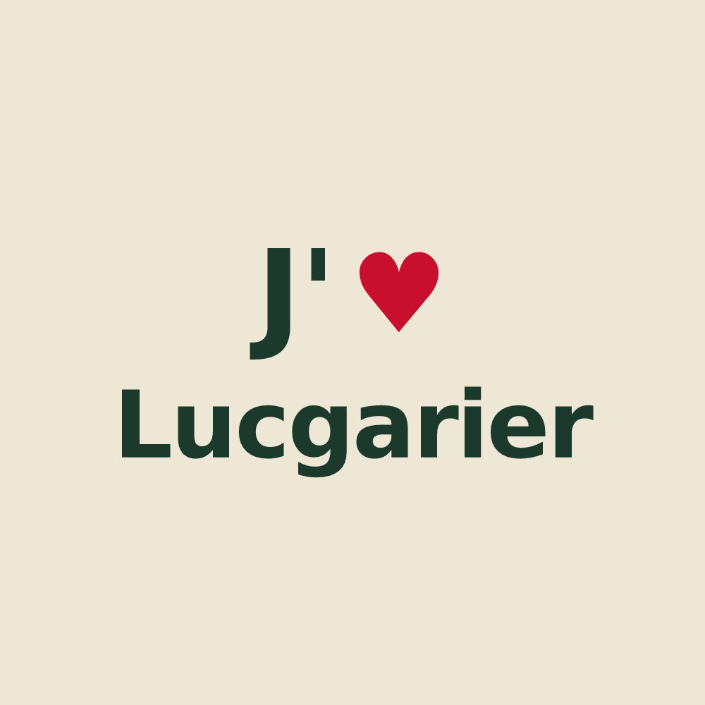 Tote bag personnalisé Lucgarier — design J'aime Lucgarier