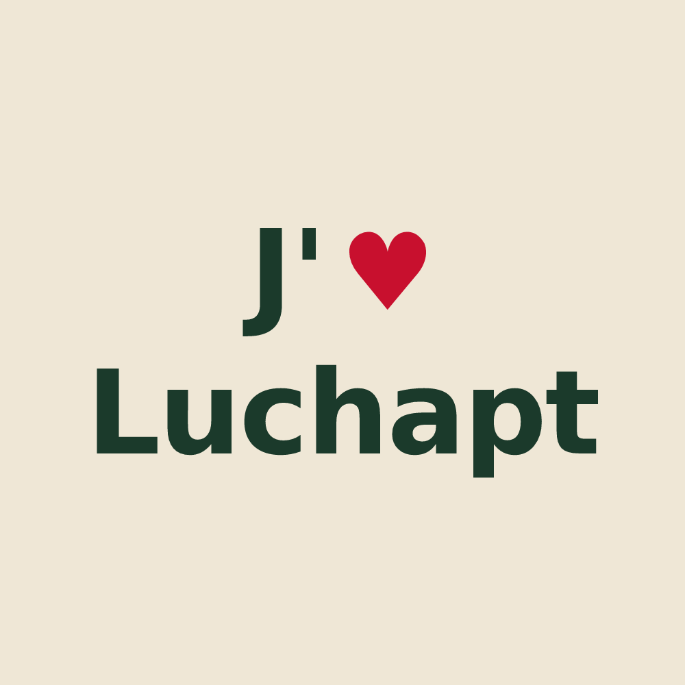 Tote bag personnalisé Luchapt — design J'aime Luchapt