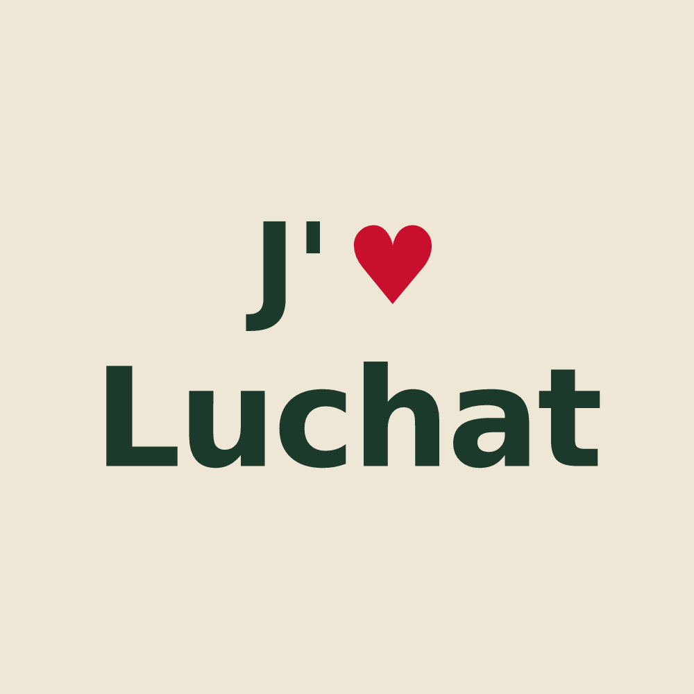 Tote bag personnalisé Luchat — design J'aime Luchat