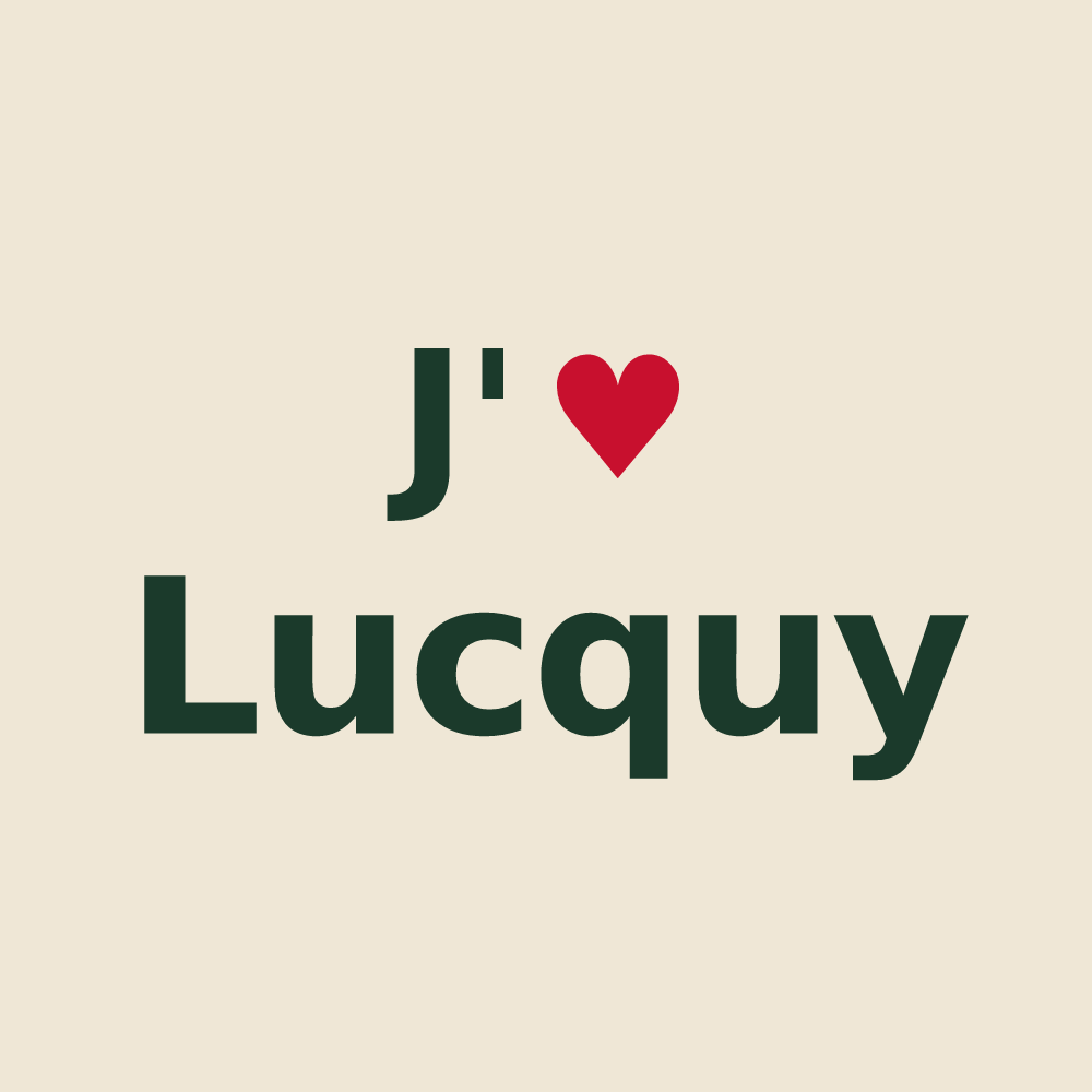 Tote bag personnalisé Lucquy — design J'aime Lucquy