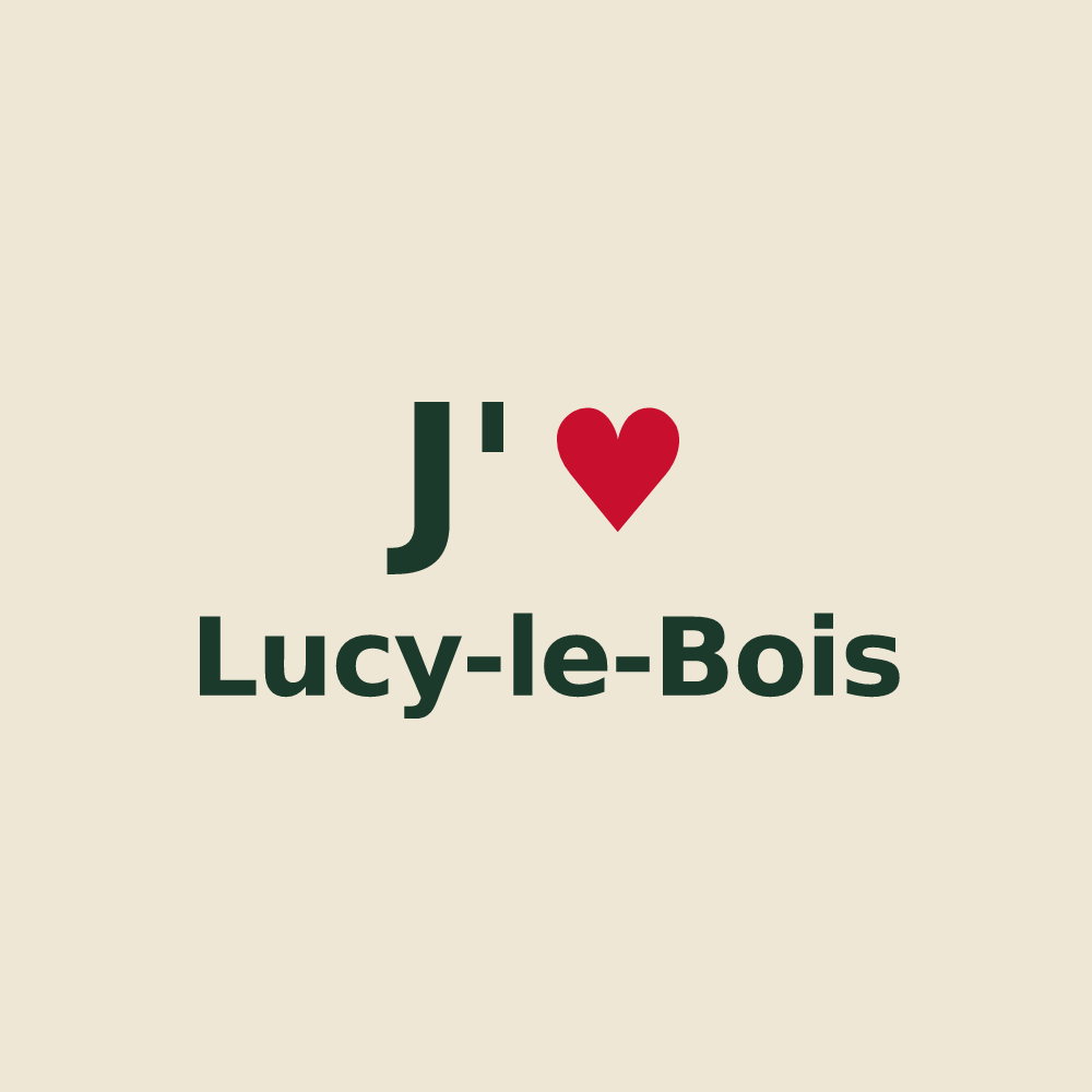 Tote bag personnalisé Lucy-le-Bois — design J'aime Lucy-le-Bois