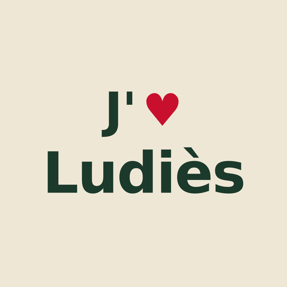 Tote bag personnalisé Ludiès — design J'aime Ludiès