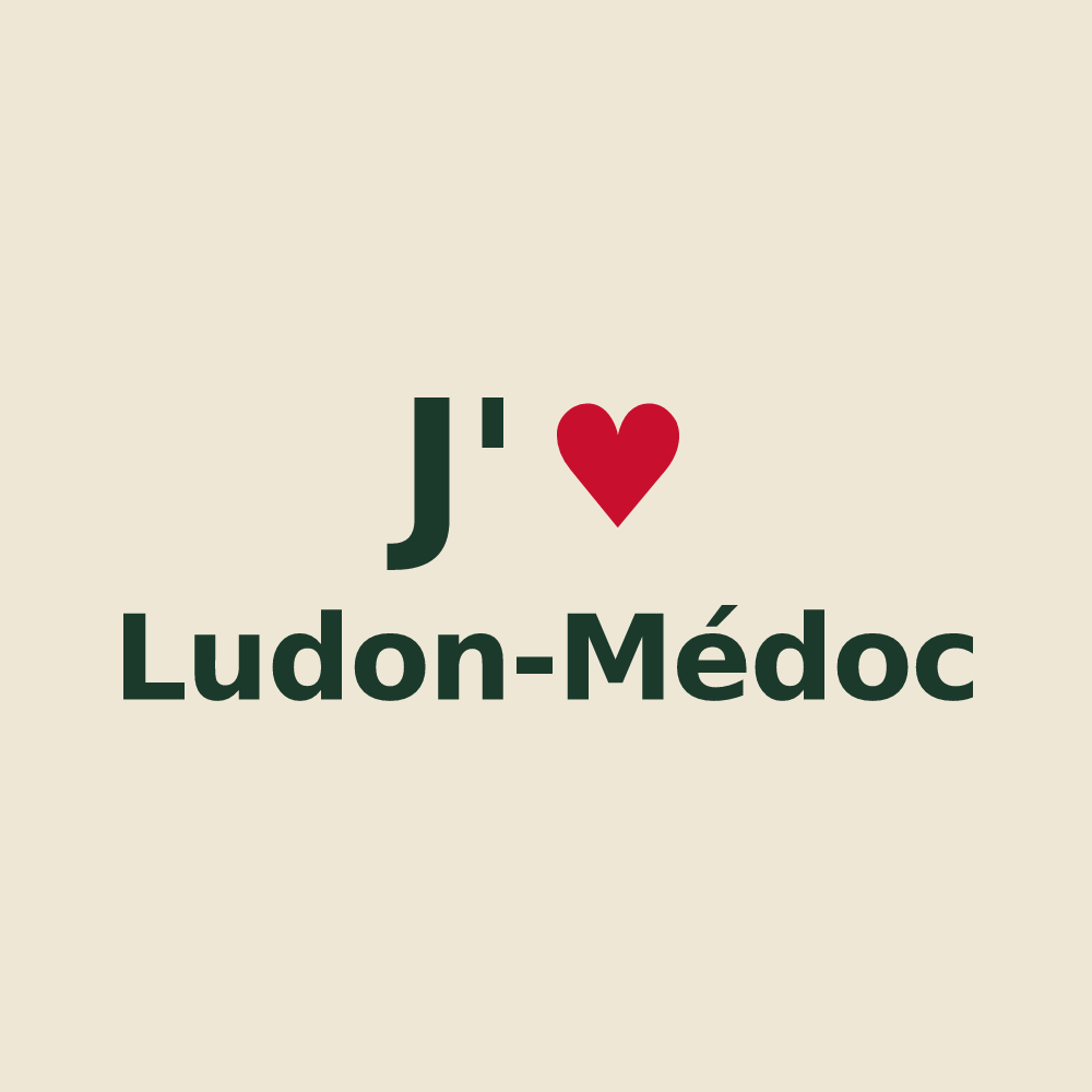 Tote bag personnalisé Ludon-Médoc — design J'aime Ludon-Médoc