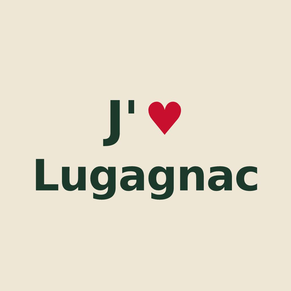 Tote bag personnalisé Lugagnac — design J'aime Lugagnac