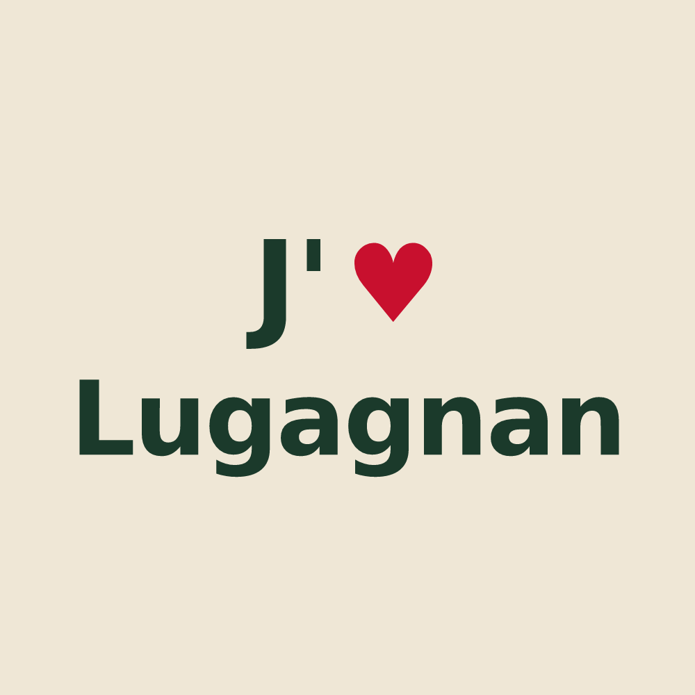 Tote bag personnalisé Lugagnan — design J'aime Lugagnan