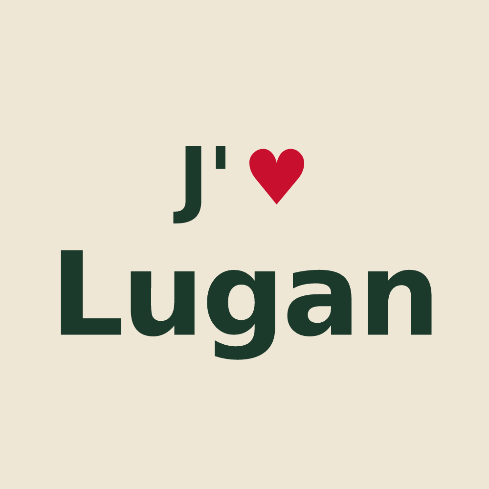 Tote bag personnalisé Lugan — design J'aime Lugan