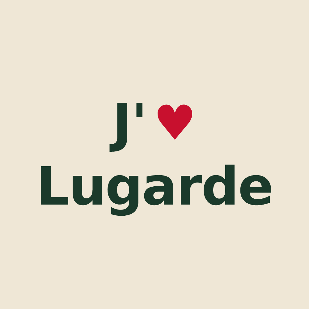 Tote bag personnalisé Lugarde — design J'aime Lugarde