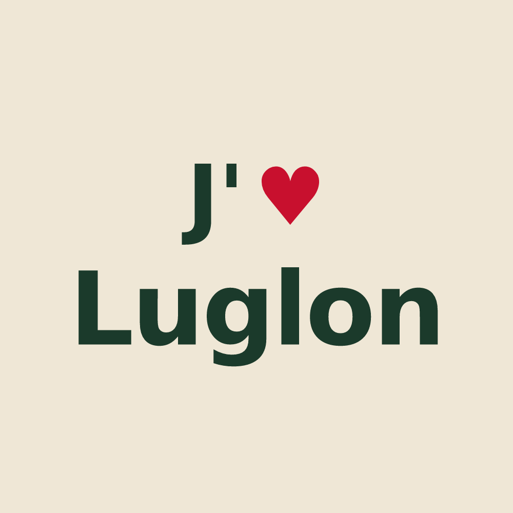 Tote bag personnalisé Luglon — design J'aime Luglon