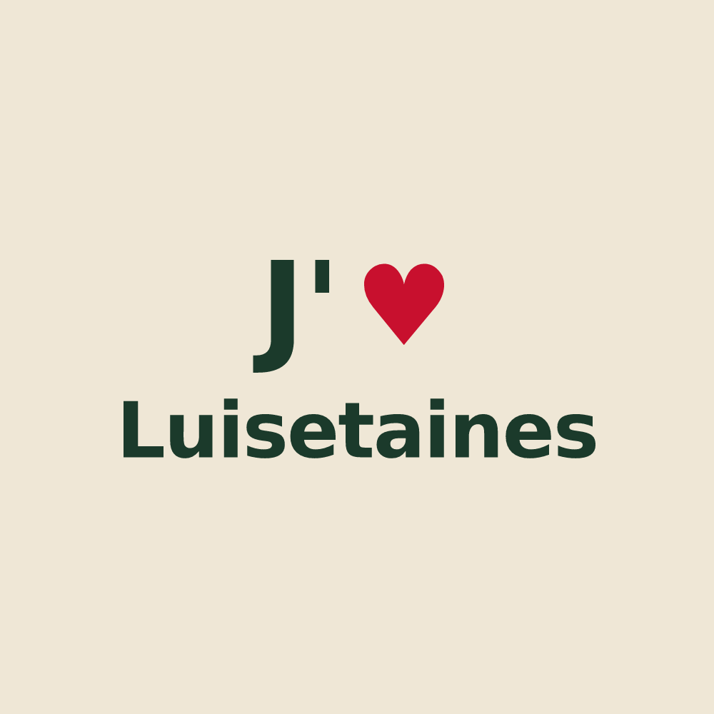 Tote bag personnalisé Luisetaines — design « J'aime Luisetaines » imprimé sur le tote bag