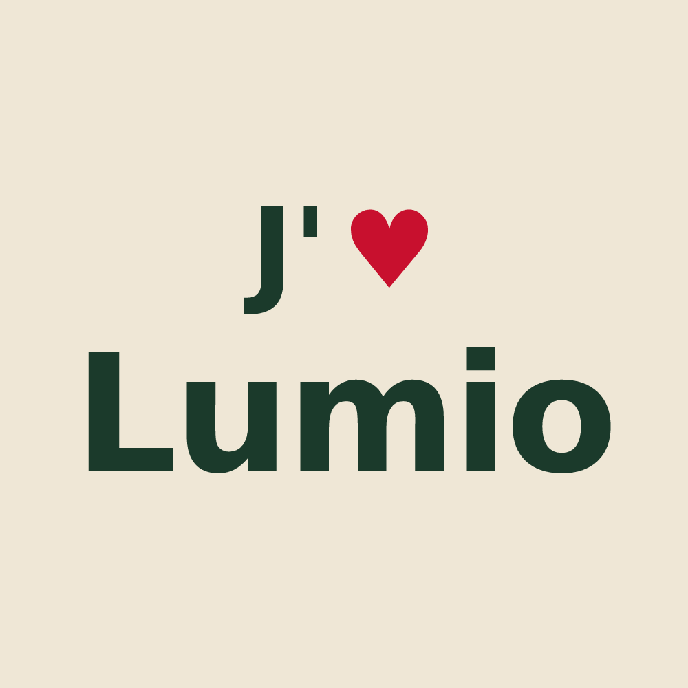 Tote bag personnalisé Lumio — design J'aime Lumio