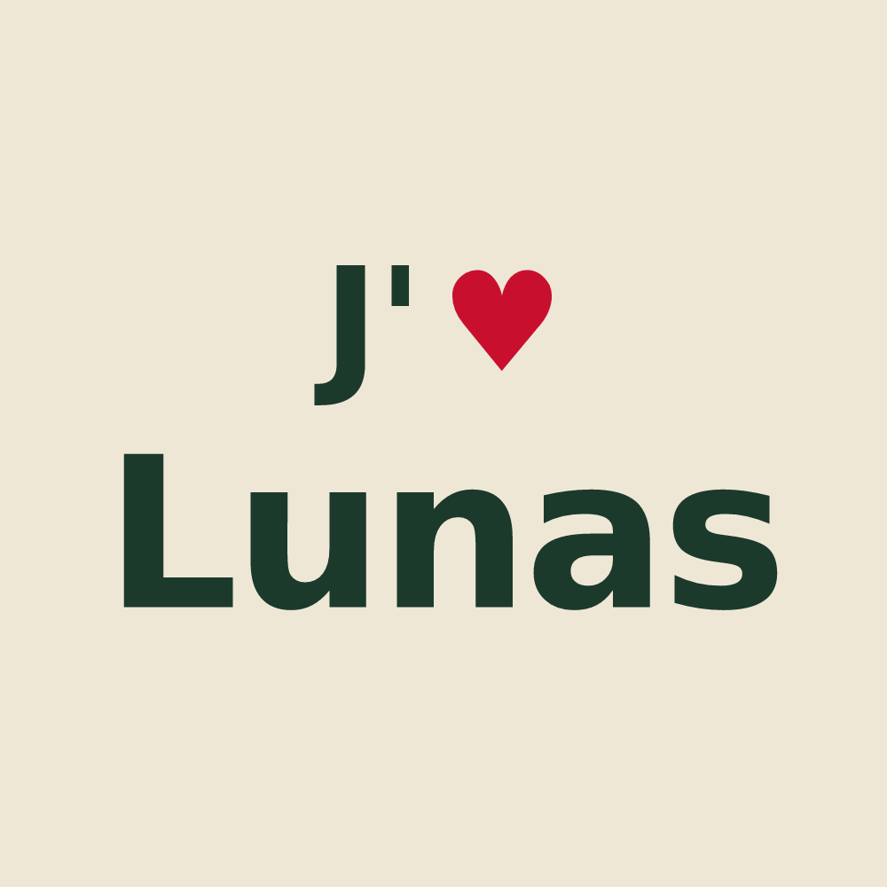 Tote bag personnalisé Lunas — design J'aime Lunas