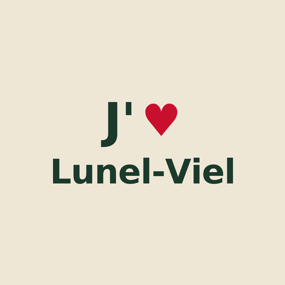 Tote bag personnalisé Lunel-Viel — design J'aime Lunel-Viel