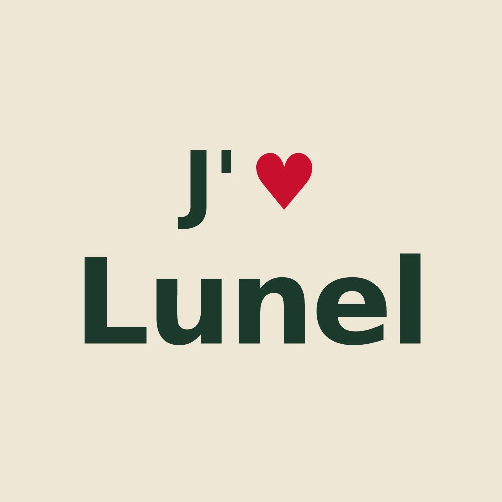 Tote bag personnalisé Lunel — design J'aime Lunel