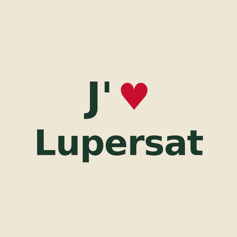 Tote bag personnalisé Lupersat — design J'aime Lupersat