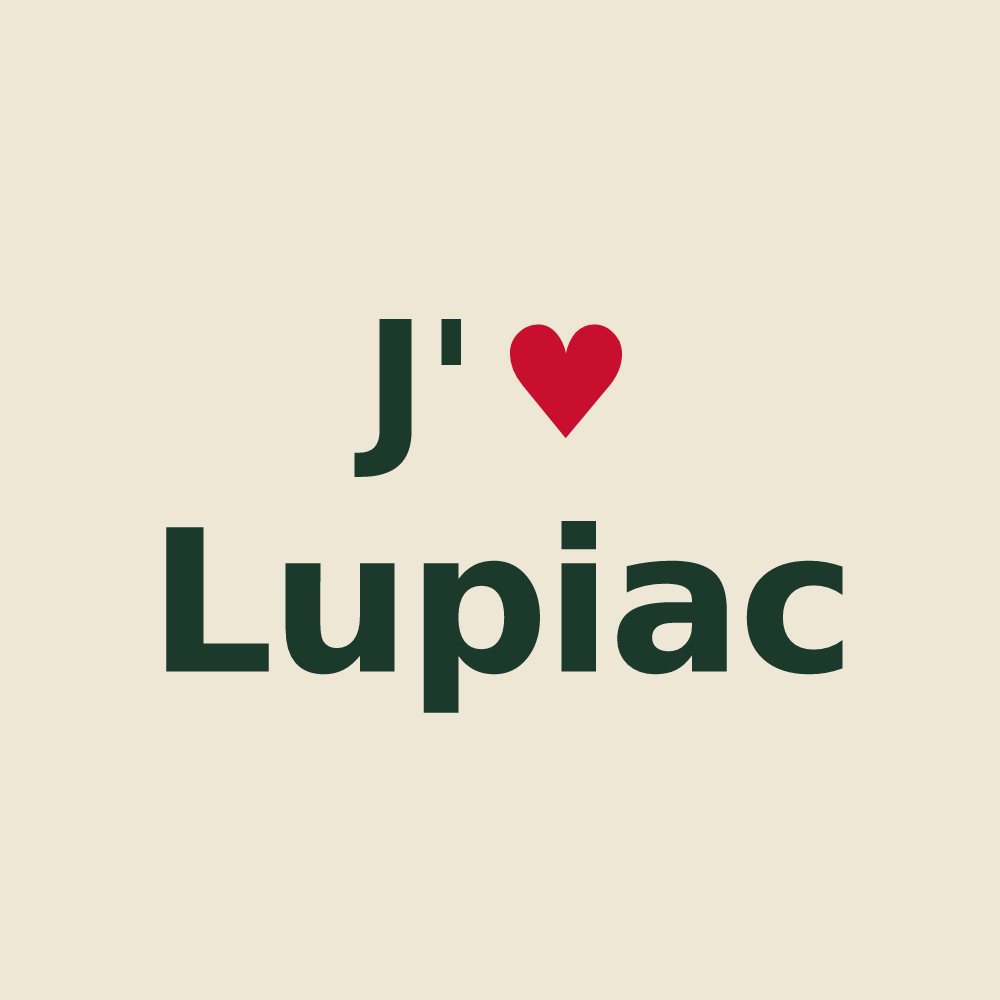 Tote bag personnalisé Lupiac — design J'aime Lupiac