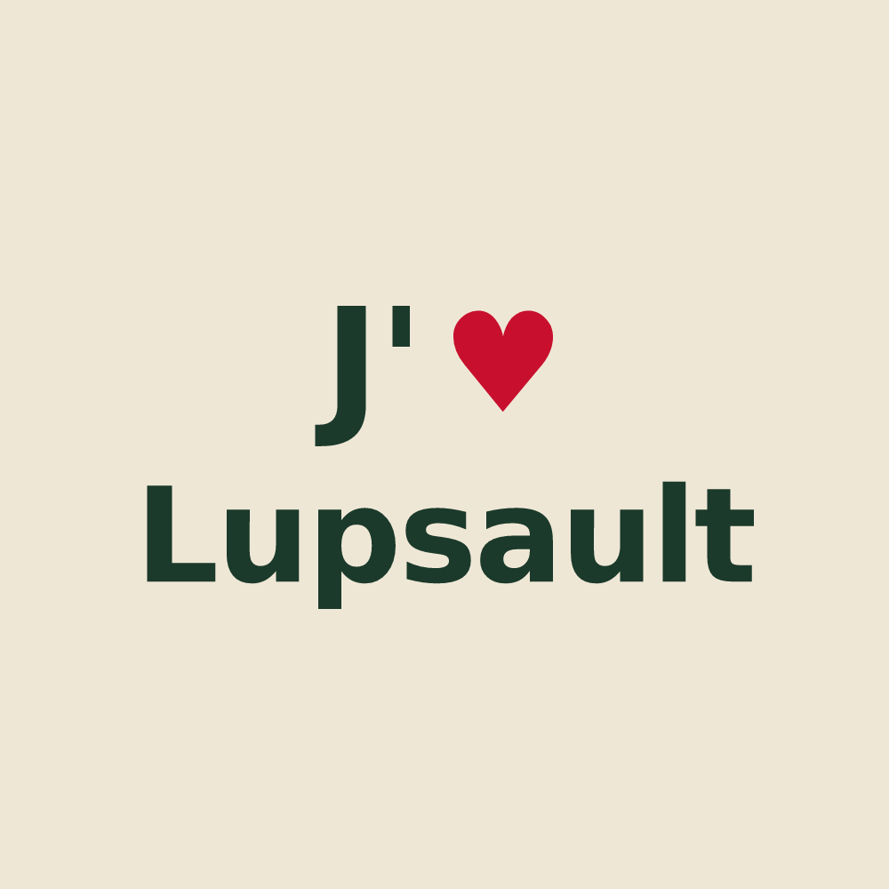 Tote bag personnalisé Lupsault — design J'aime Lupsault