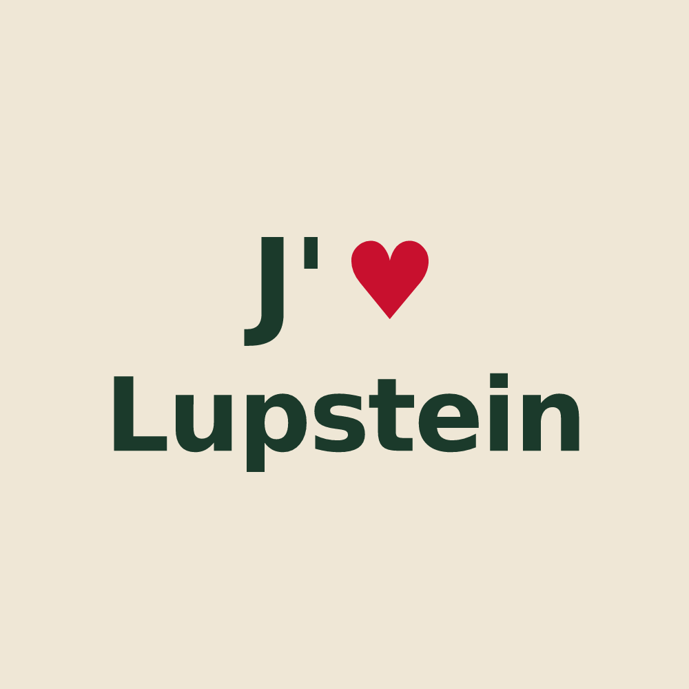 Tote bag personnalisé Lupstein — design J'aime Lupstein