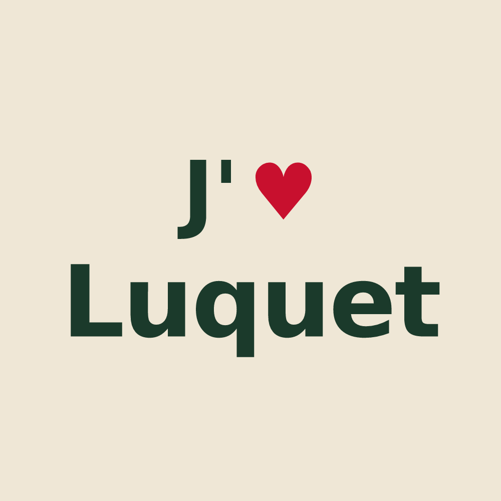 Tote bag personnalisé Luquet — design J'aime Luquet