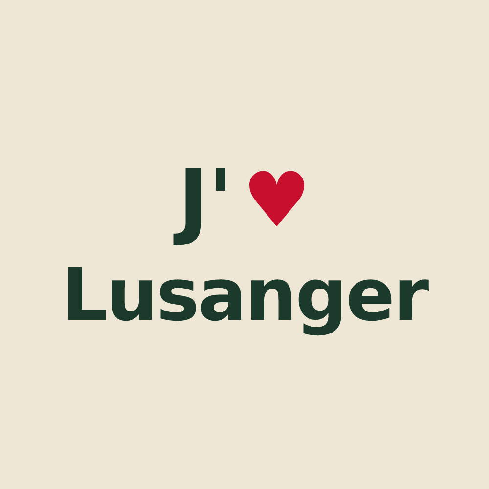 Tote bag personnalisé Lusanger — design J'aime Lusanger
