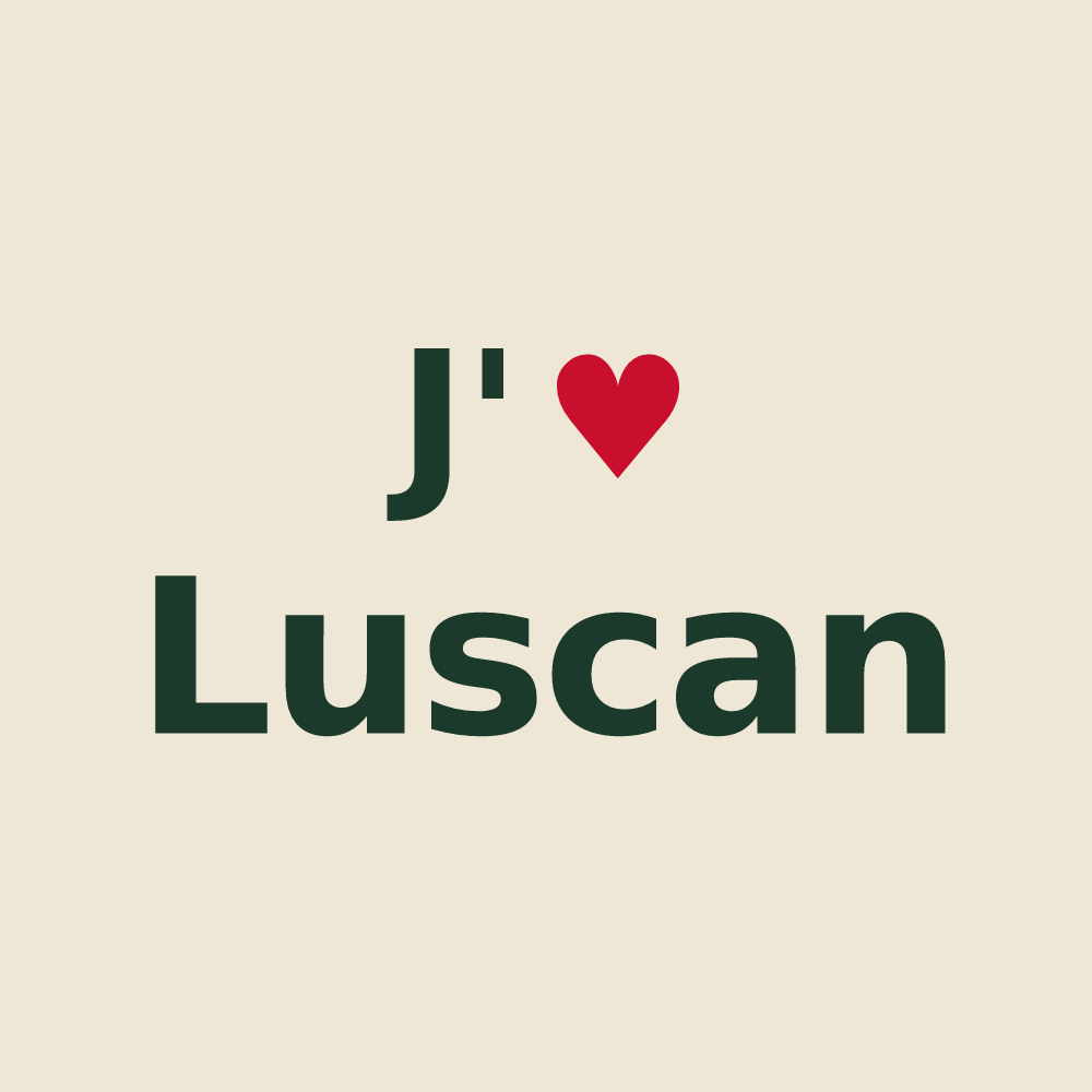 Tote bag personnalisé Luscan — design J'aime Luscan