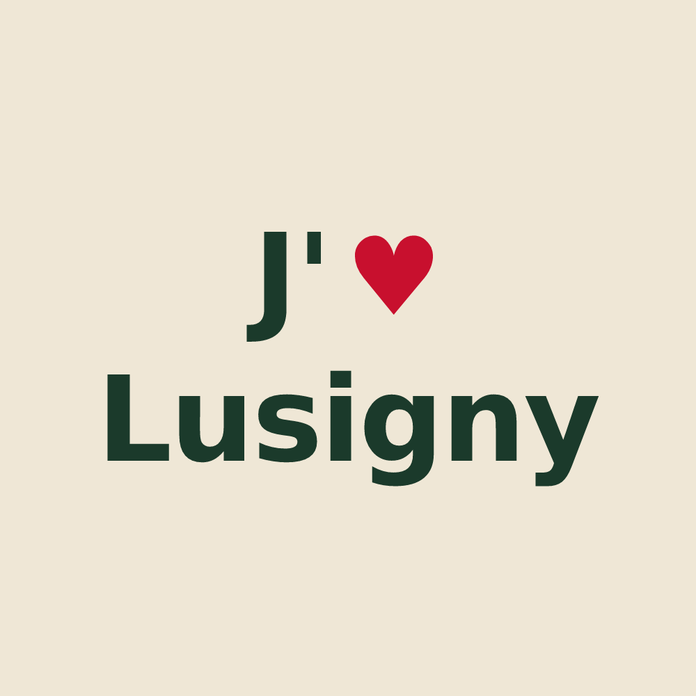 Tote bag personnalisé Lusigny — design J'aime Lusigny