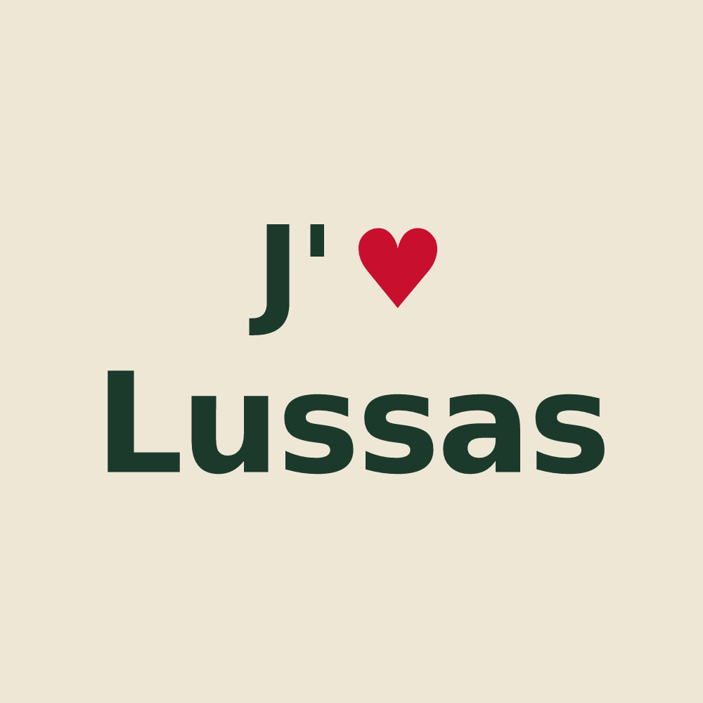 Tote bag personnalisé Lussas — design J'aime Lussas