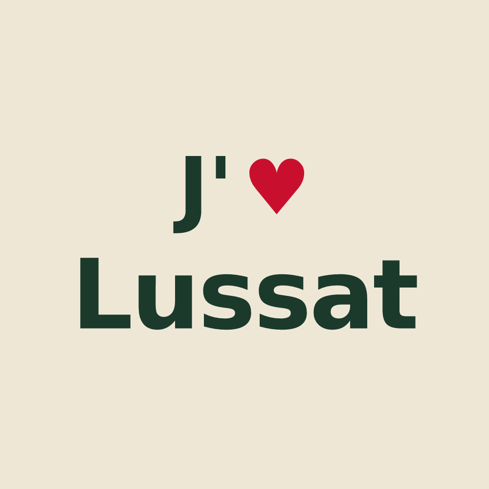 Tote bag personnalisé Lussat — design J'aime Lussat