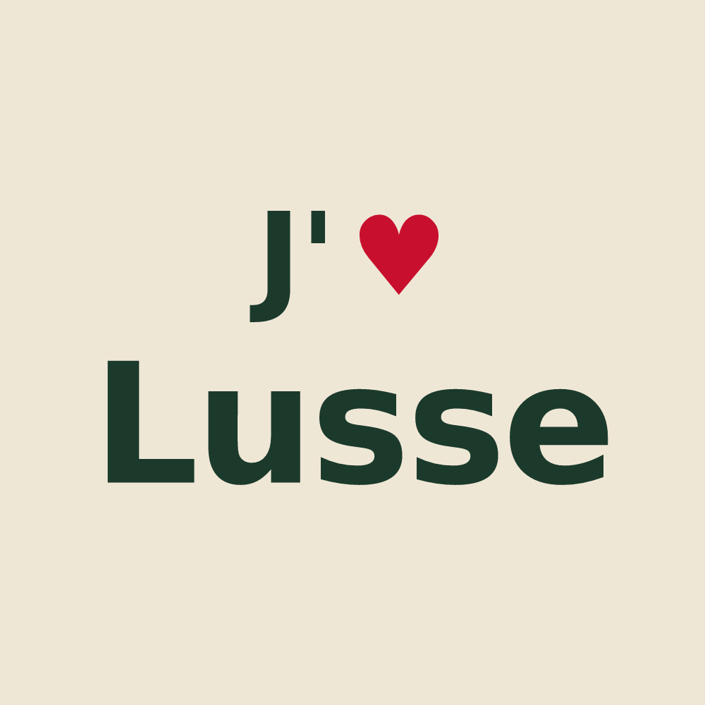 Tote bag personnalisé Lusse — design J'aime Lusse