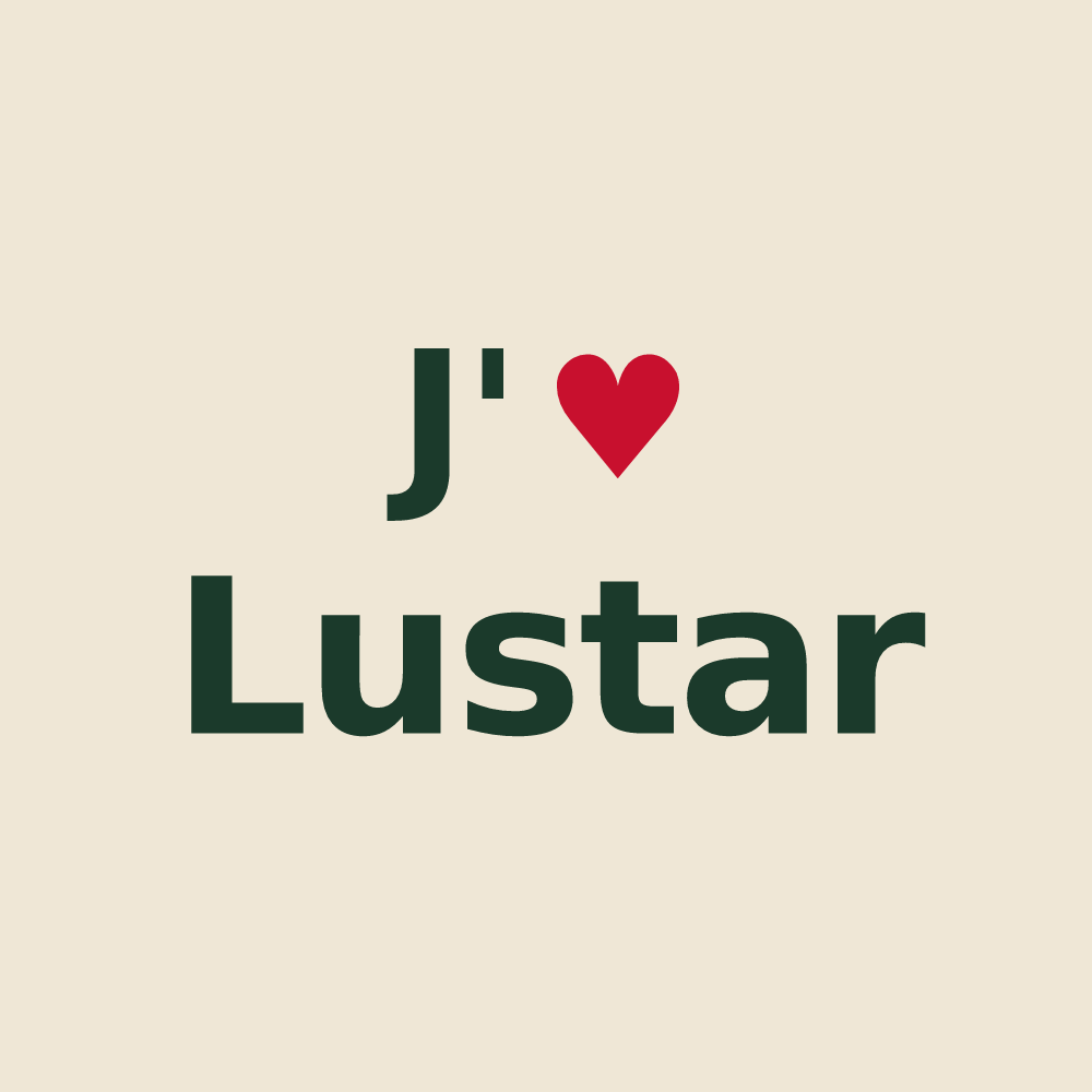 Tote bag personnalisé Lustar — design J'aime Lustar