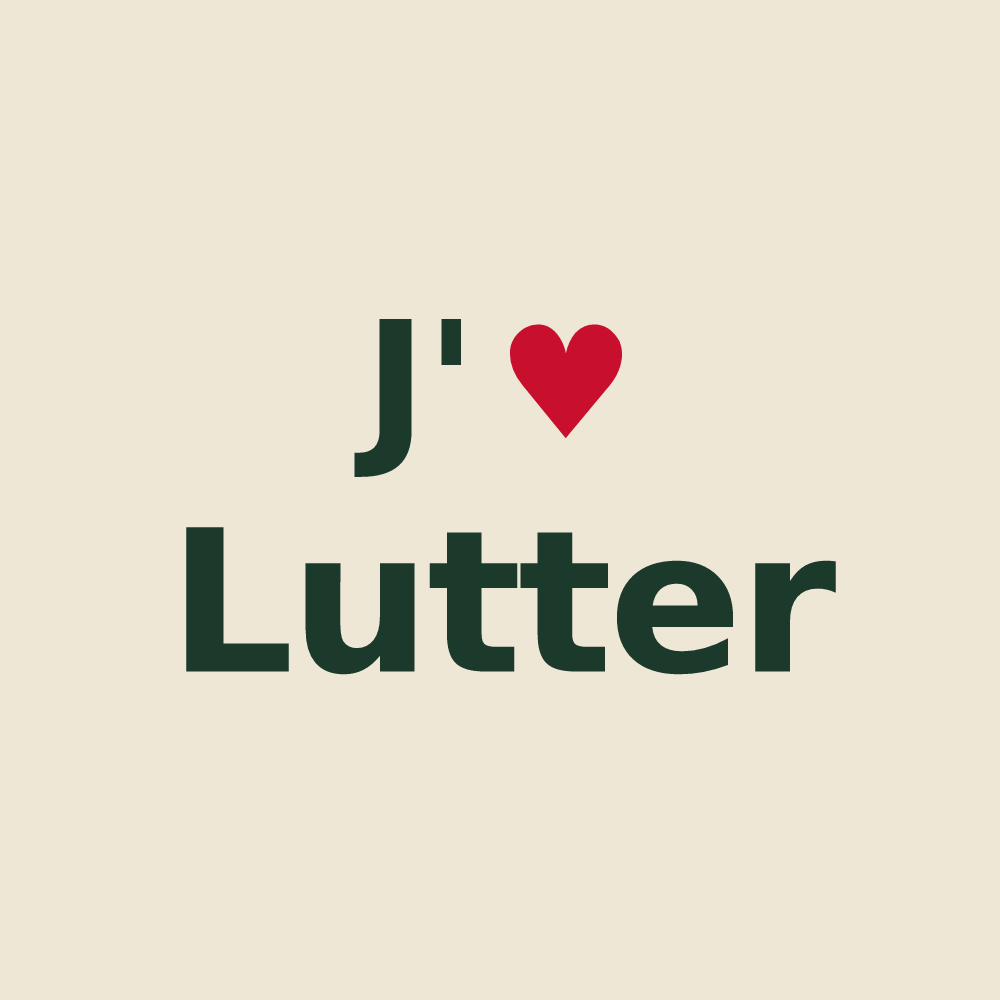 Tote bag personnalisé Lutter — design « J'aime Lutter » imprimé sur le tote bag