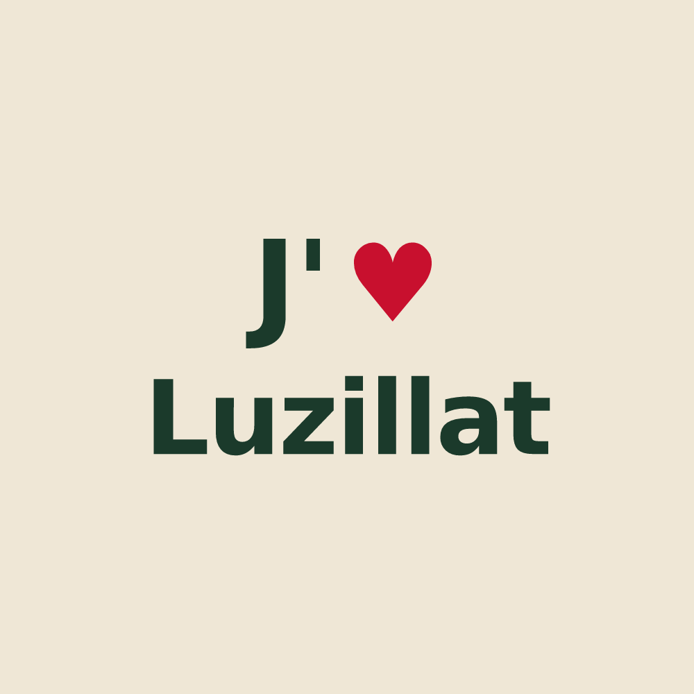 Tote bag personnalisé Luzillat — design J'aime Luzillat